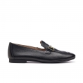 Paul Green Women's Daphne Flat Black Leather
