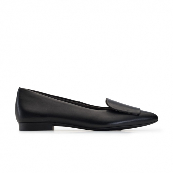 Paul Green Women's Teddy Flat Black Leather