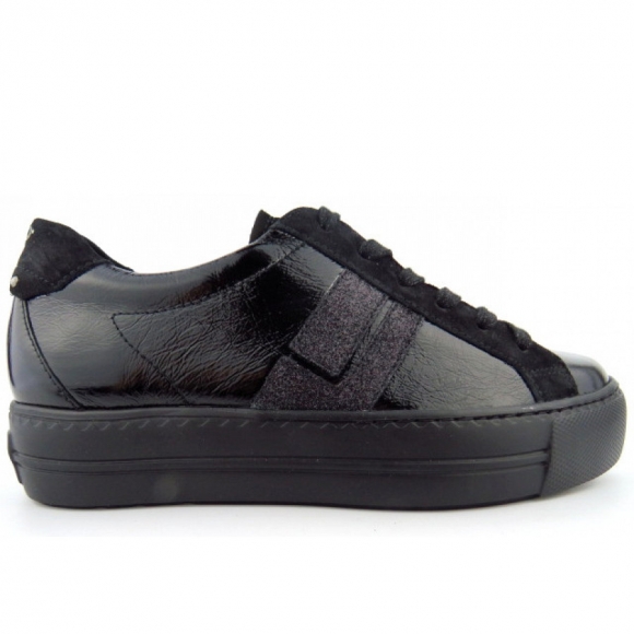 New Arrivals Paul Green Women's Patent Glitter Sporty Lace-Up Shoes In Black