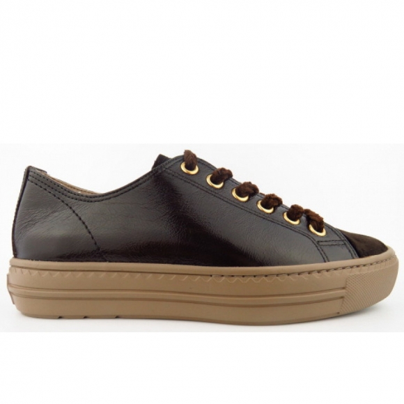 New Arrivals Paul Green Women's Patent Moro Sporty Lace-Up Shoes In Brown