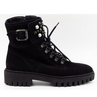 New Arrivals Paul Green Women's Nubuck Black Ankle Boots In Black