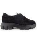 New Arrivals Paul Green Women's Nubuck Black Elegant Lace-Up Shoes In Black