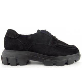 New Arrivals Paul Green Women's Nubuck Black Elegant Lace-Up Shoes In Black