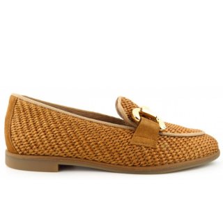 New Arrivals Paul Green Women's Rafia Velour Camel Slippers in Medium Brown
