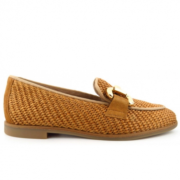 New Arrivals Paul Green Women's Rafia Velour Camel Slippers in Medium Brown