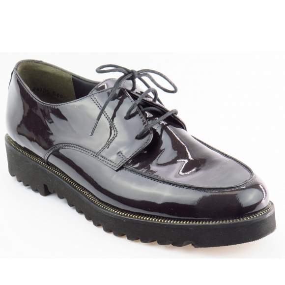 New Arrivals Paul Green Women's Soft Varnish Met.GraphiteElegant Lace-Up Shoes in Graphite