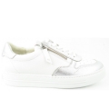 New Arrivals Paul Green Women's Nappa Calf Clay White Low Sneakers in White and Silver