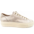 New Arrivals Paul Green Women's Velvet Goat Metallic Cachemire Low Sneakers in BeigeMetallic