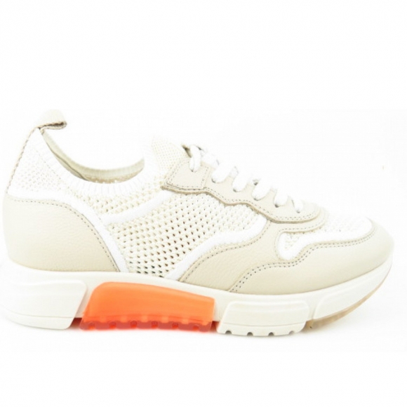 New Arrivals Paul Green Women's Calf Knit Biscuit Sneaker Low In Beige
