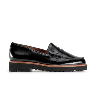 Paul Green Women's Carmel Loafer Black Crinkled Patent Paul Green Women's Carmel Loafer Black Crinkled Patent