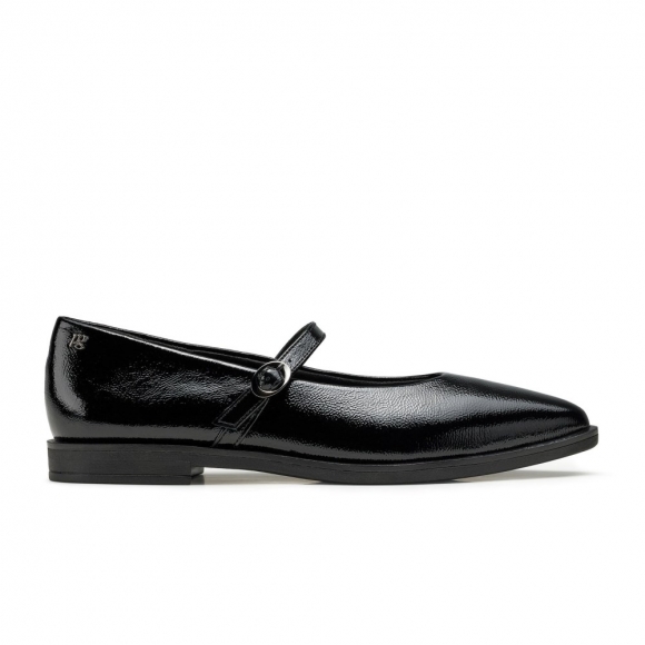 Paul Green Women's Carla Flat Black Crinkled Patent