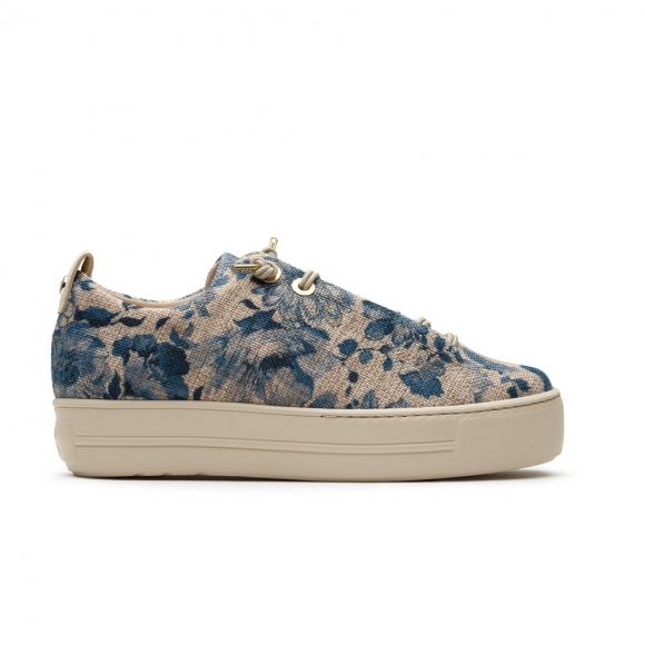 Paul Green Women's Desi Sneaker Blue Flower Canvas