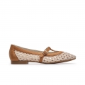 Paul Green Women's Anabele Flat Royal Natural Sisal Nubuck