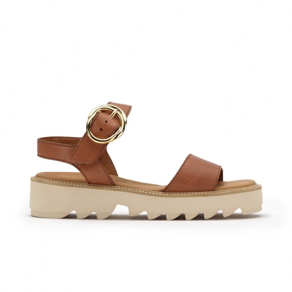 Paul Green Women's Darcy Sandal Cognac Leather
