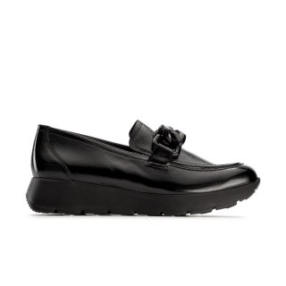 Paul Green Women's Cleo Loafer Black Crinkled Patent