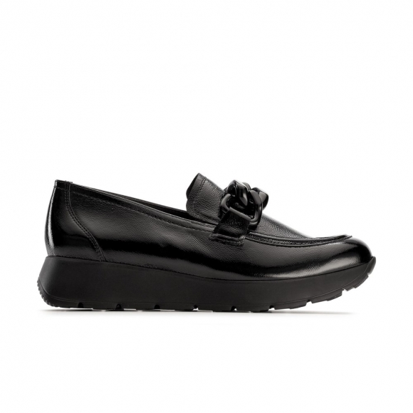 Paul Green Women's Cleo Loafer Black Crinkled Patent