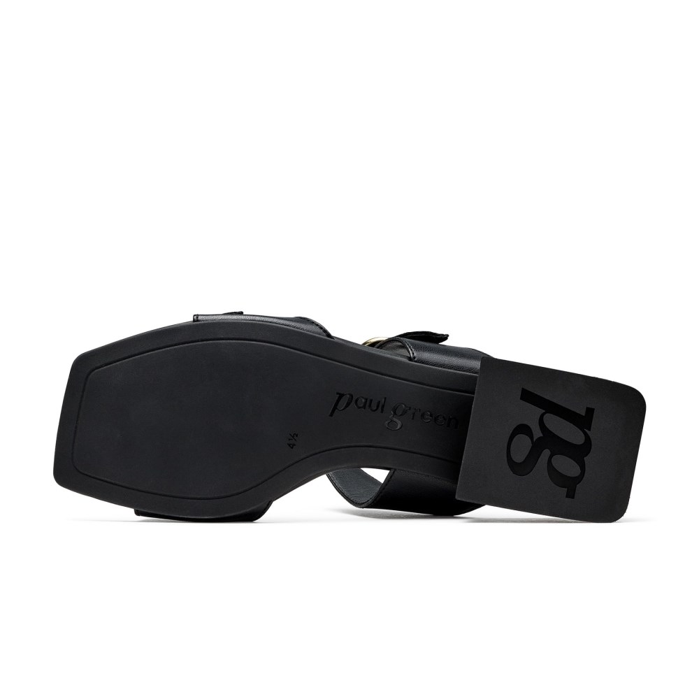 Paul Green Women's Denice Slide Black Nappa