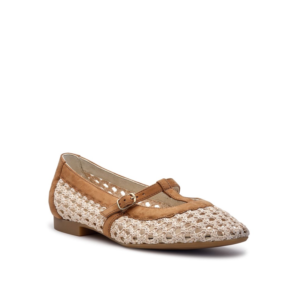 Paul Green Women's Anabele Flat Royal Natural Sisal Nubuck