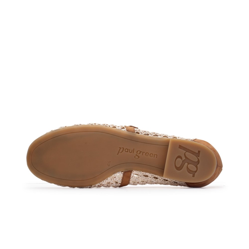 Paul Green Women's Anabele Flat Royal Natural Sisal Nubuck
