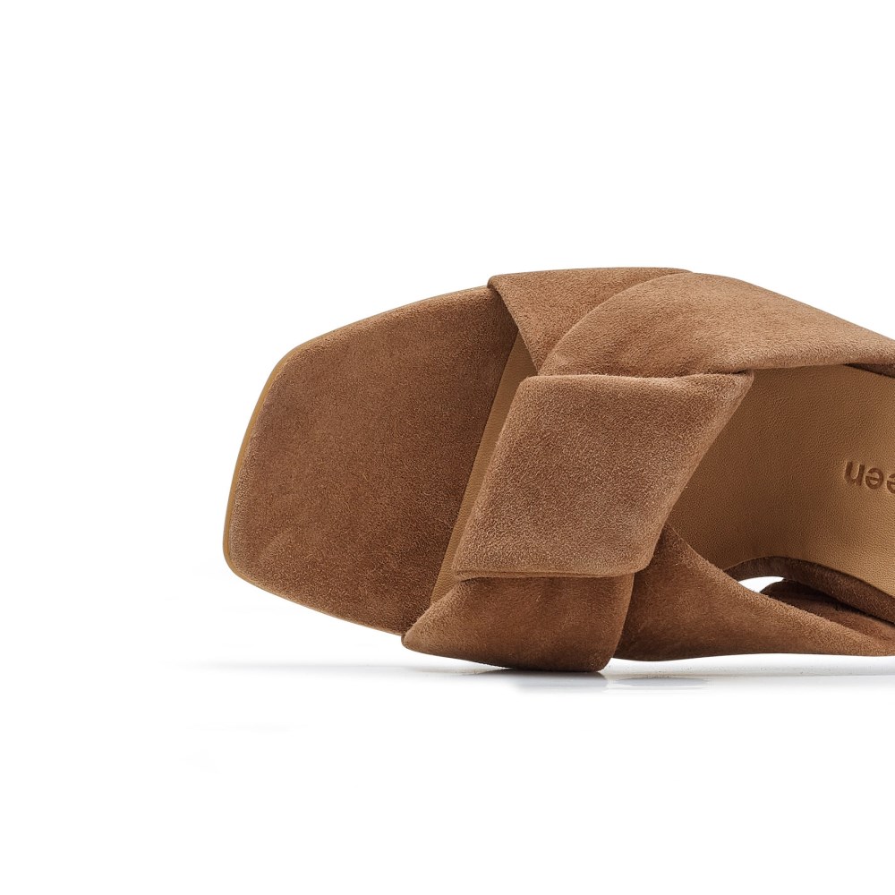 Paul Green Women's Delight Heel Nut Suede
