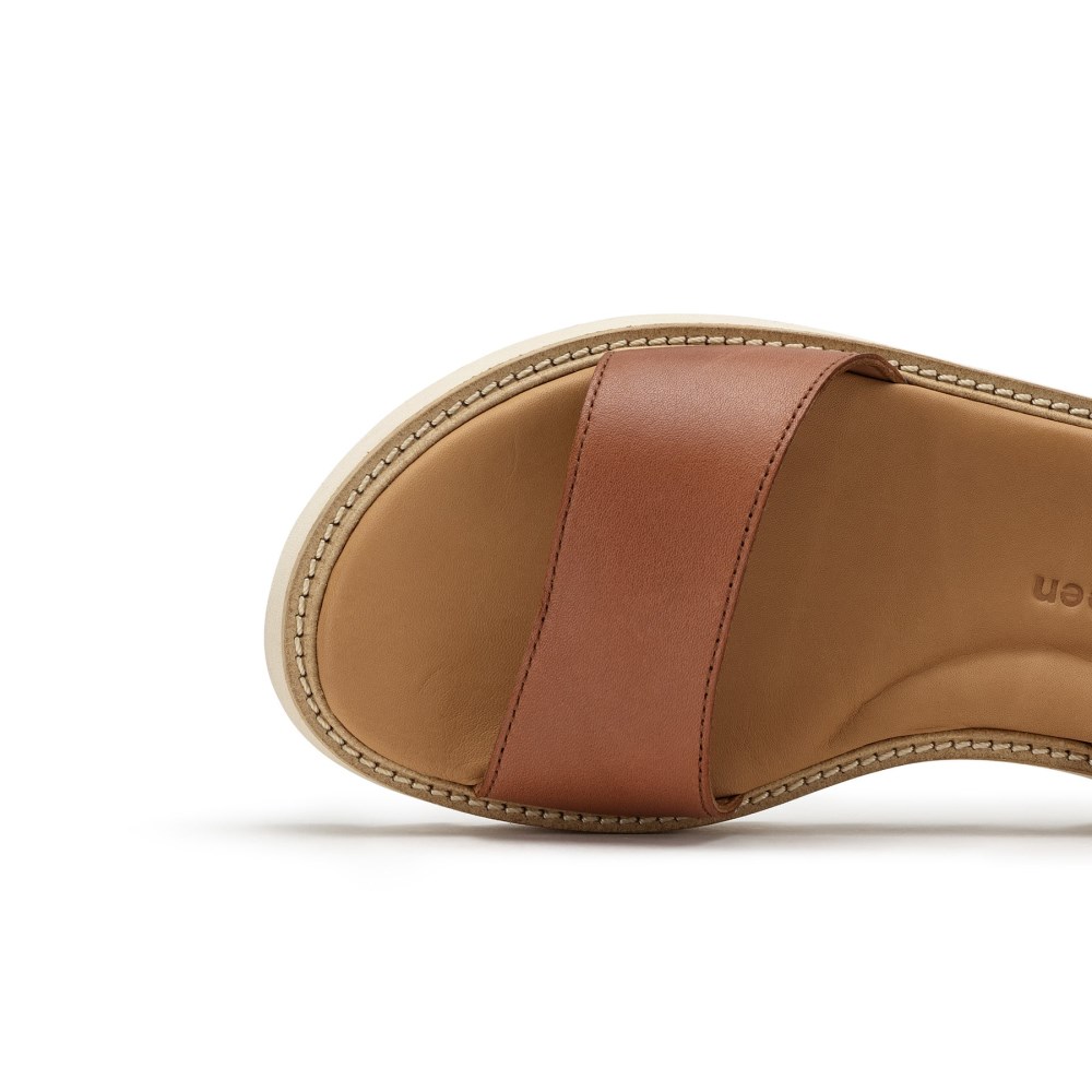 Paul Green Women's Darcy Sandal Cognac Leather